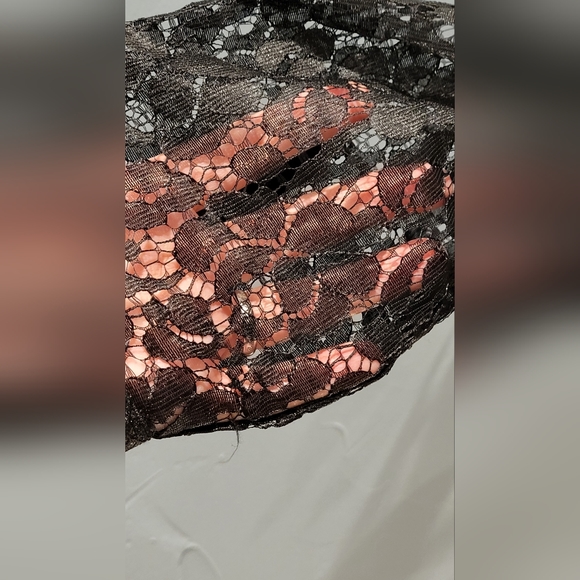 Jaclyn Smith black lace button down. - Picture 2 of 7